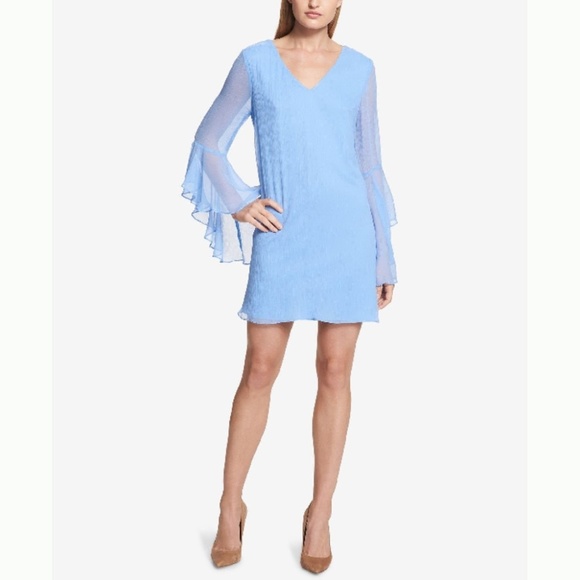 Kensie Dresses & Skirts - kensie Bell-Sleeve Chiffon Shift Dress